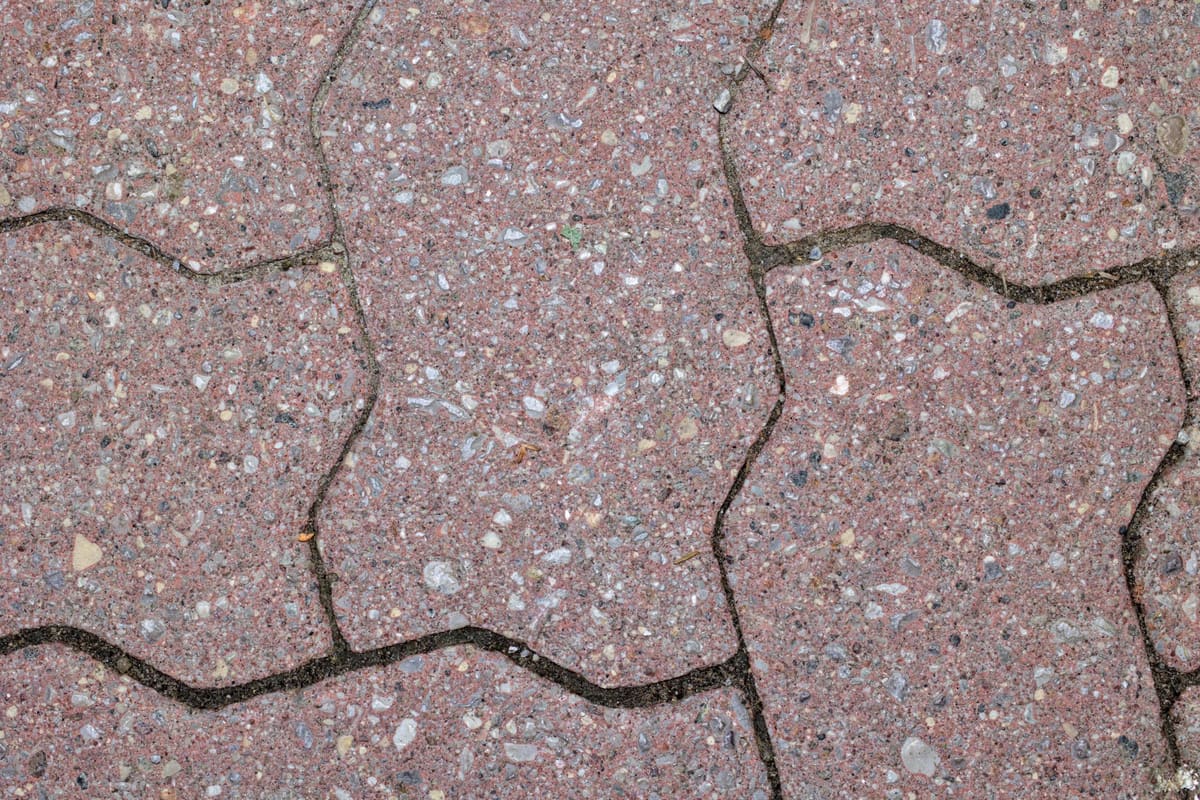 Detailed close-up of red brick pavement showcasing unique patterns.